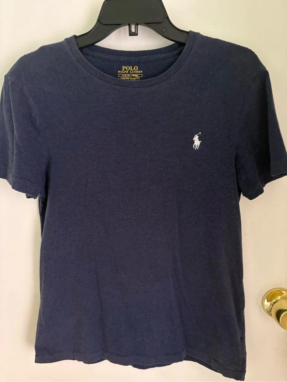 Polo by Ralph Lauren Men’s Navy Tee with Logo Print. Size Small.